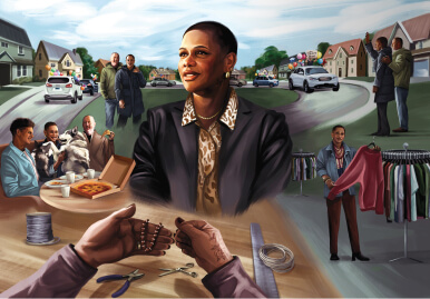A mural of Heidi's life