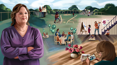 A mural of Jennifer's life